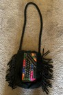 Handbag Hand Embroidered Shoulder Bag Clutch Bag Black Ideal Women's Gift