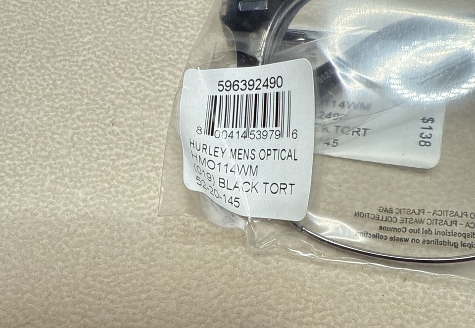 Hurley Santa Monica Eyeglasses Frame HMO114019 Unisex Black Gray 5220