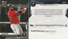 Nelson Cruz TWINS 2020 TOPPS NOW PCA MARVIN MILLER MAN OF THE YEAR PCA-2 SP 219