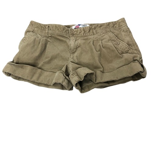 Piper & Blue Corduroy Shorts Womens Juniors 11 Daisy Dukes Cuffs Pleated Front - Picture 5 of 12