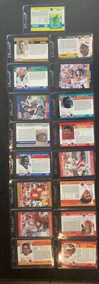 1990 Pro Set Football ERRORS BLANK BACK 17 card lot HOF and Pro Bowlers Mint