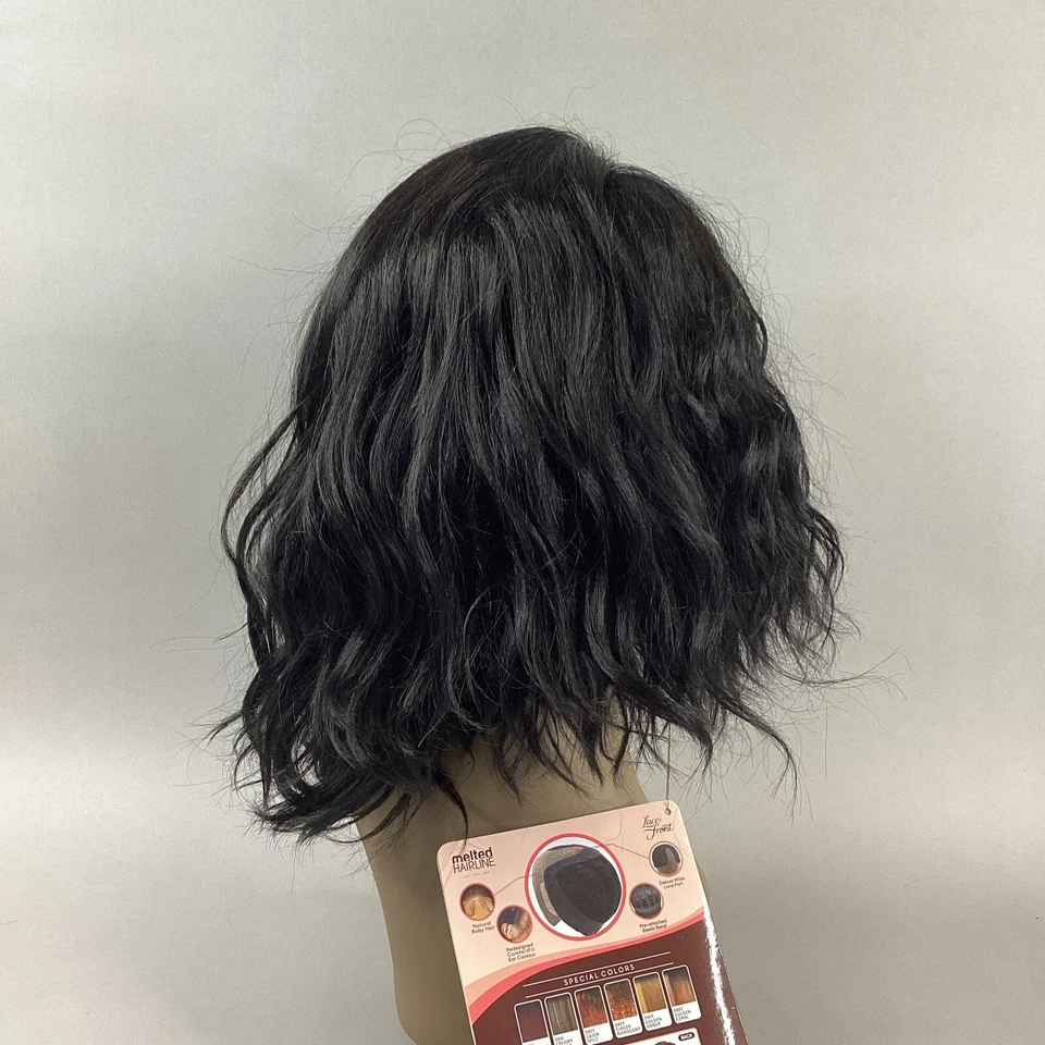 Melted Harline Roselyn Short Wavy #1B Off Black Synthetic Lace Front Wig - Image 4 of 4