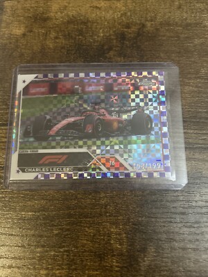 2023 TOPPS CHROME F1 CHARLES LECLERC #7 PURPLE CHECKER FLAG X-FRACTOR SP#/199