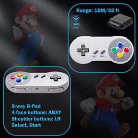 2.4G  Wireless SNES Controller Remote Control For Super NES Nintendo SNES 16 Bit