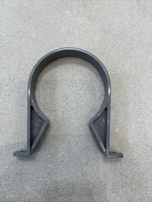 FLOPLAST Grey Soil Pipe Clips x 5. Soil & Vent Pipe Bracket 110mm 4"