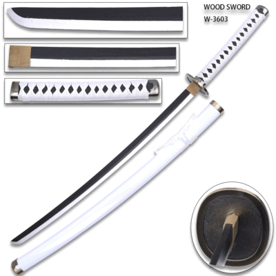 One Piece Roronoa Zoro's Wado Ichimonji Sword Wood All White Anime