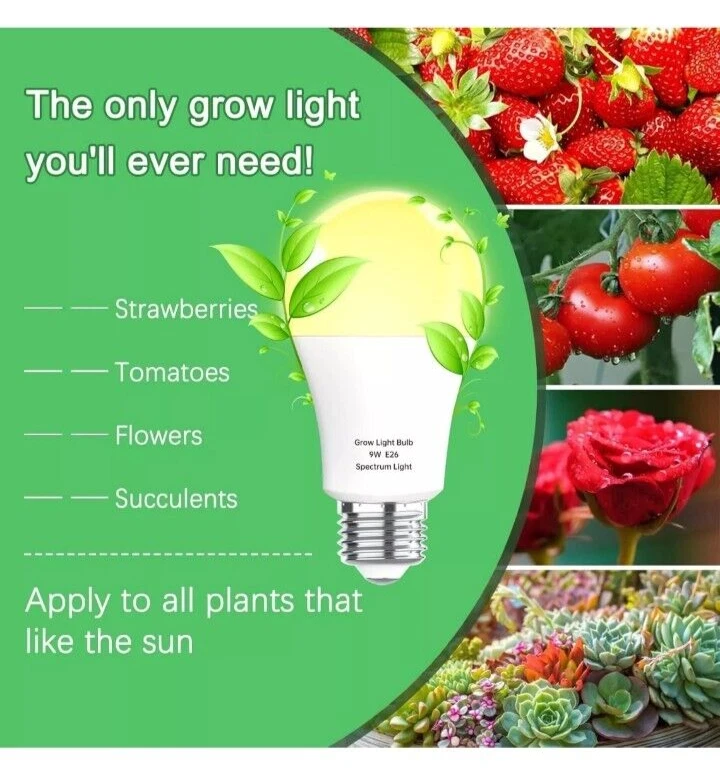3 Pack Full Spectrum Grow Light BulbsA19 Grow Lights for Indoor PlantsDimmable - Image 4 of 4