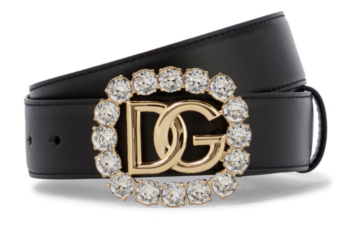 $900 NEW DOLCE & GABBANA CRYSTAL LOGO DG BLACK LEATHER BELT $900 NEW DOLCE & GABBANA CRYSTAL LOGO DG BLACK LEATHER BELT