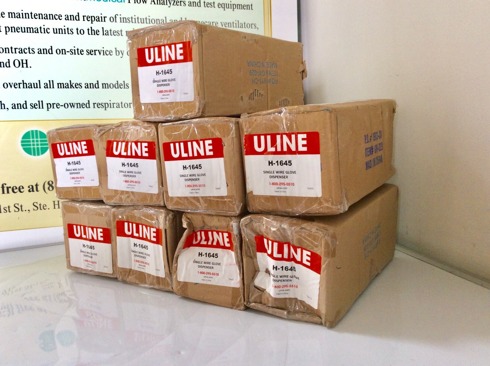 Lot of 9 NEW Uline Single Wire Glove Holder Dispenser Rack H1645 eBay