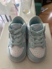 Nike Dunk Low White/Glacier Blue Toddler Sneakers FB9107-105- Size 4.5 c