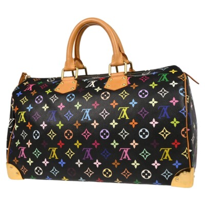 Louis Vuitton Black Monogram Multicolor Speedy 40 Handbag M93217