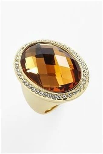 Ariella Collection Womens Boxed 14k gold plate Oval Cocktail Ring Size 8