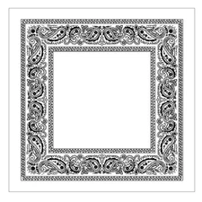 WHITE Open Center Paisley BANDANA Head Face Wrap Mask Neck Scarf Cover Scarves