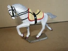 343P Starlux Lead Painted Horse 1er Empire Grey White With Base H 2 13/16in