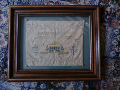 Frühe 19th Jahrhundert (1826) Sampler Bestickt Sampler Kissen Gerahmt