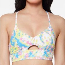 Jessica Simpson Tie-Dyed Cropped Keyhole Cami Bikini Top size small NWT