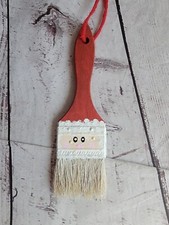 Santa Paintbrush HandPainted Hanging Christmas Ornament Real Bristles New 2