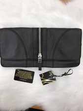 Milly Jayden Leather Clutch Black
