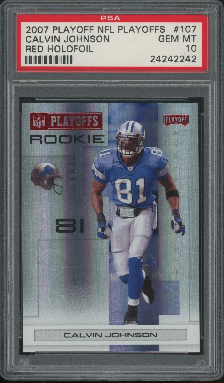 Calvin Johnson Playoff NFL Playoffs #107 Red Holofoil