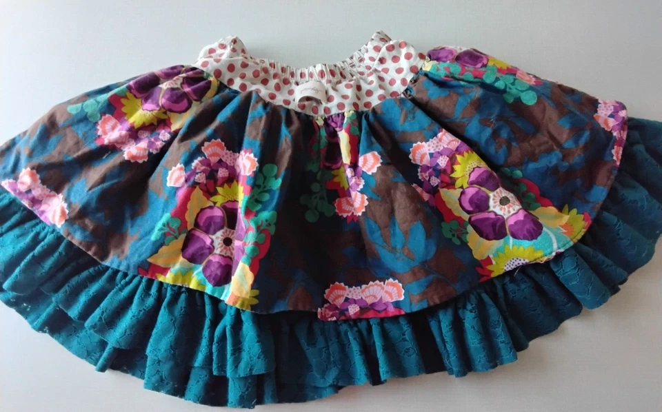 Falda Persnickety Niñas Talla 10 Estampado Mixto Lunares Floral Giratoria En Capas Foto 2 de 4