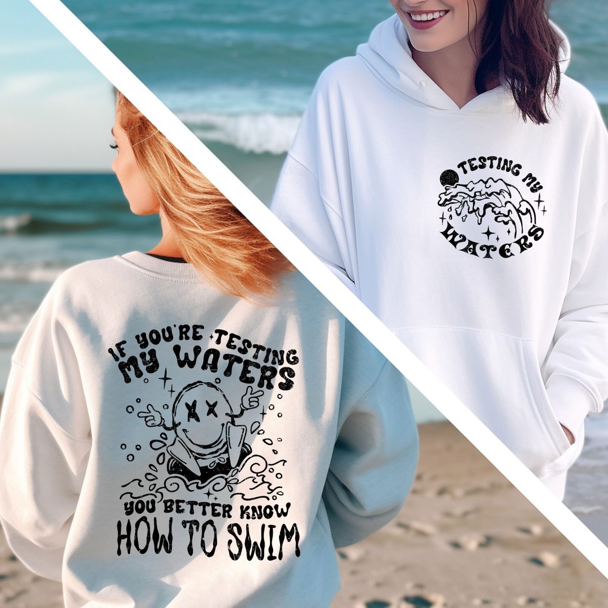 Testing My Waters Sweatshirt, Oversize Hoodie, Positive Vibes Crewneck