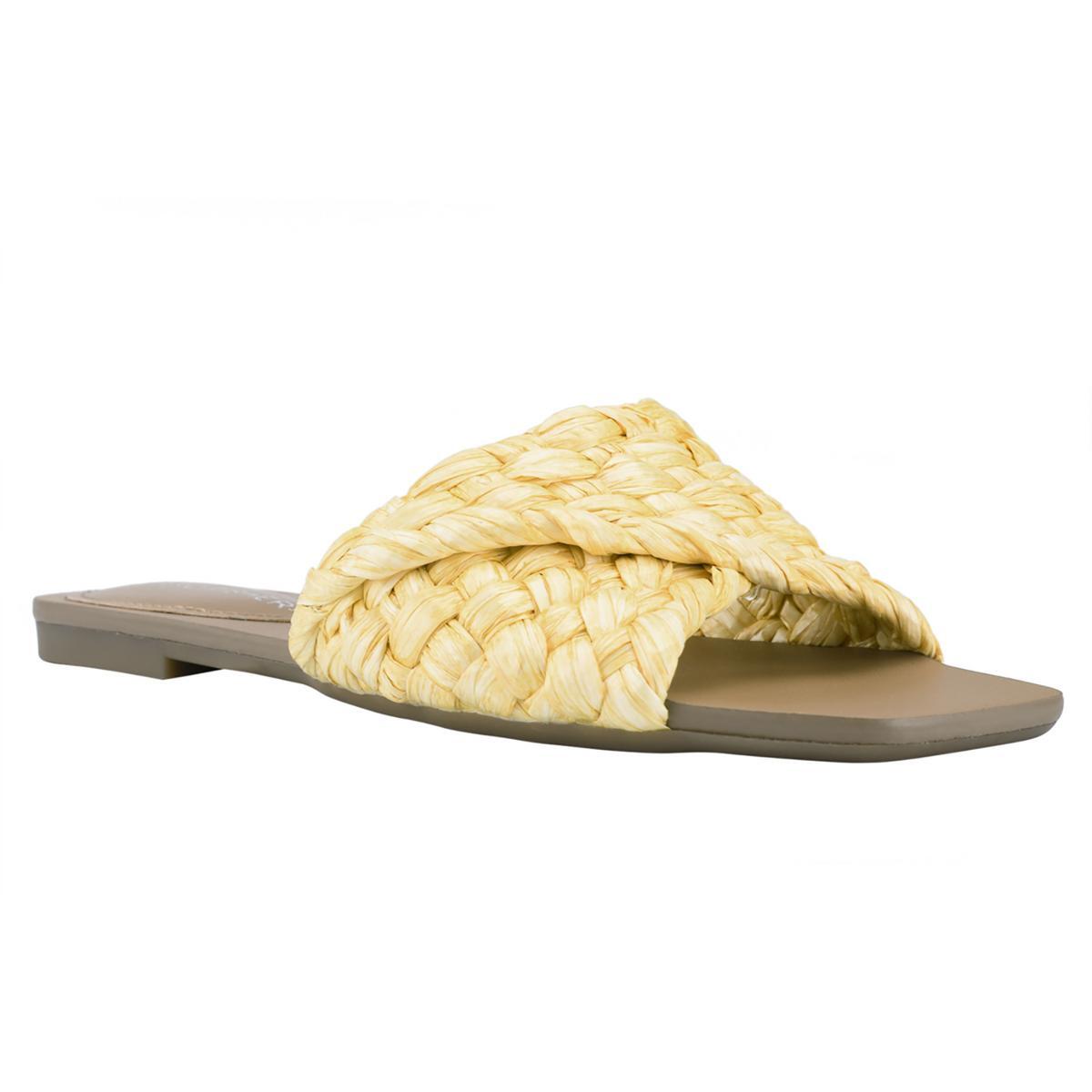 Женские босоножки Marc Fisher Moral Yellow Slide 7.5 среднего размера (B,M) BHFO 1450