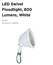 ⚡️(QTY 1)Hubbell Bell LL800W LED Swivel Security & FloodLight White 800 Lumens⚡️