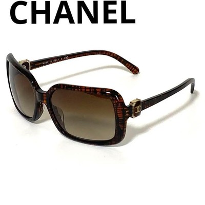 【美品】CHANEL シャネル sunglasses coco ケース付　BLK CHANEL Chanel Sunglasses Coco Mark CC Logo Tortoise Shell
