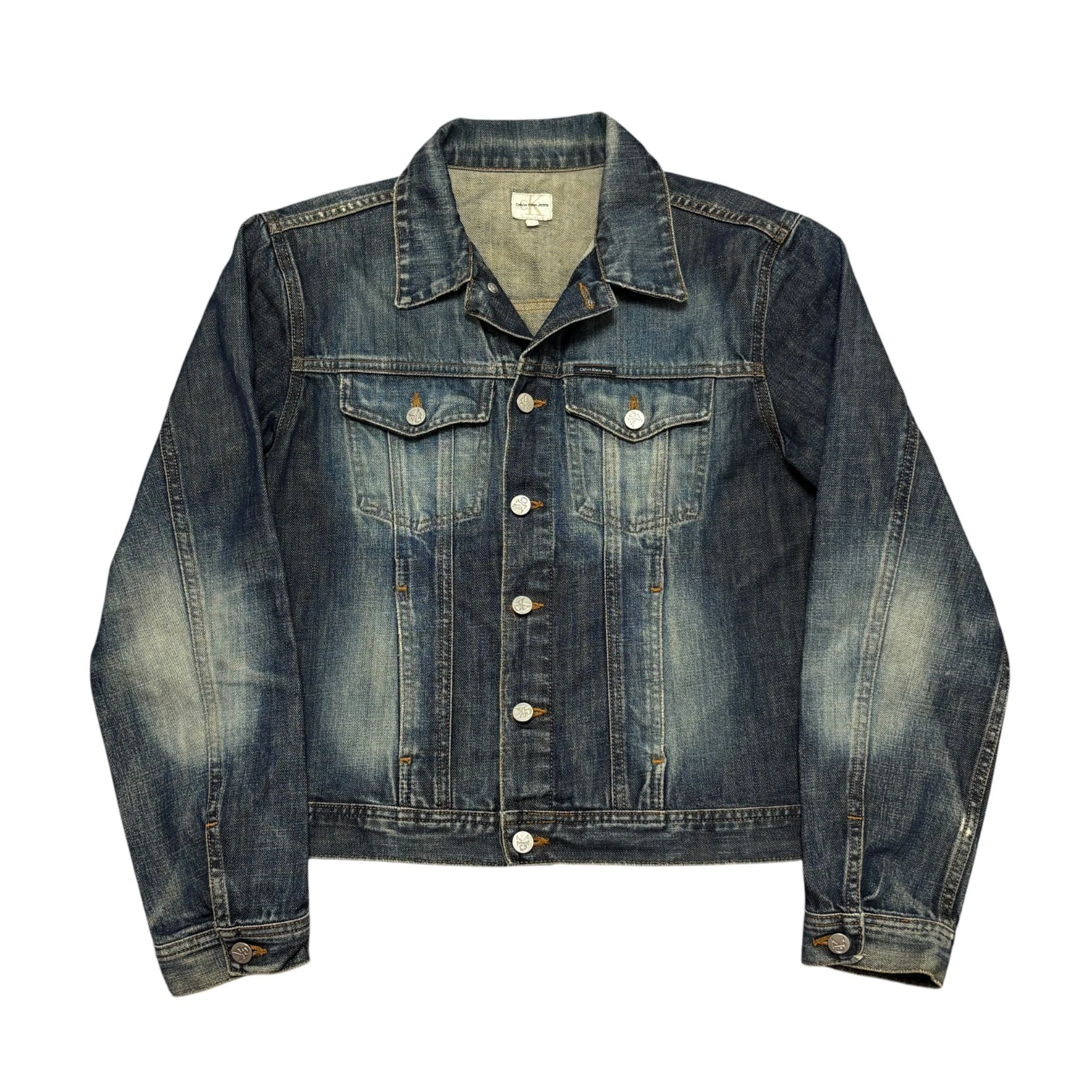 Vintage Calvin Klein Jeans Womens Denim Jacket Distressed Faded Trucker Type 3