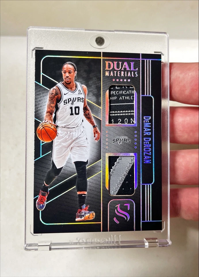 2024 Panini Silhouette DeMar DeRozan Holo Silver Game Used Laundry Tag Patch /25 - Image 3 of 4
