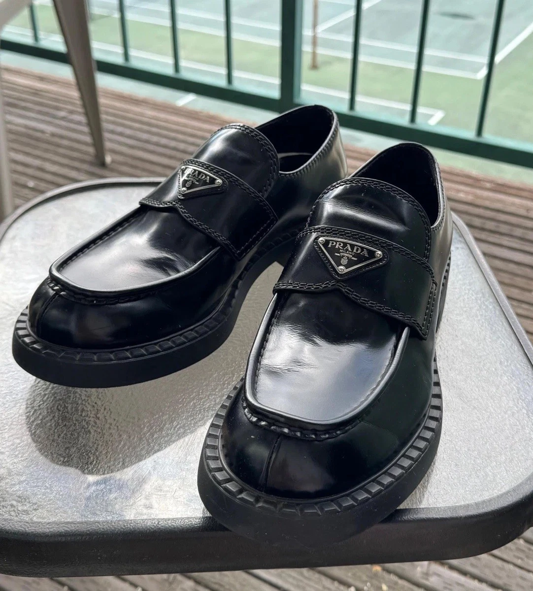 PRADA Leather Upper Black Dress Shoes for Men for sale | eBay display picture 2