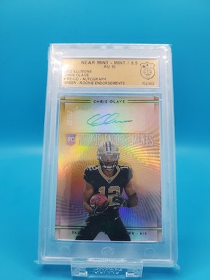2022 - NFL - Panini Illusions - Chris Olave /50 - #RE-CO - Green Auto - GSG 8.5