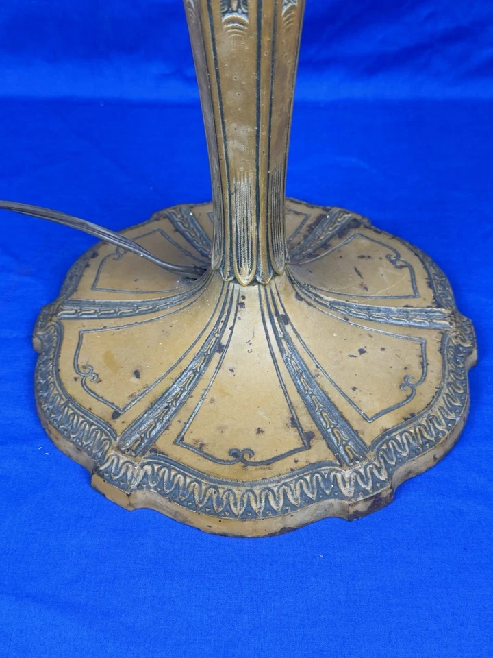 LÁMPARA MOLLER C.1910 Art Nouveau con enchufes de campana y cadenas de tracción de bellota, 23 5/8" H Foto 3 de 4