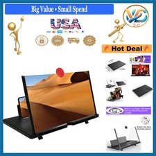 3D HD Screen Magnifier for Smartphones, Foldable, 3X Zoom, Black