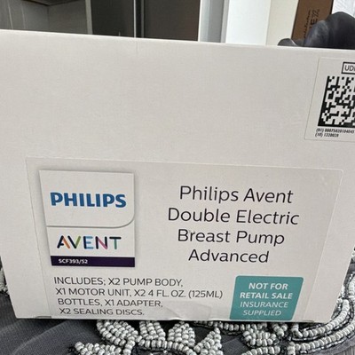 Philips Avent Advanced Double Electric Breast Pump Kit SCF393/52 w/ Bottles