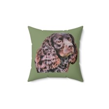 American Water Spaniel Spun Polyester Throw Pillow