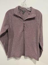 Eddie Bauer Women  s Quarter Zip Fleece Pullover - Heathered Purple - Size Small