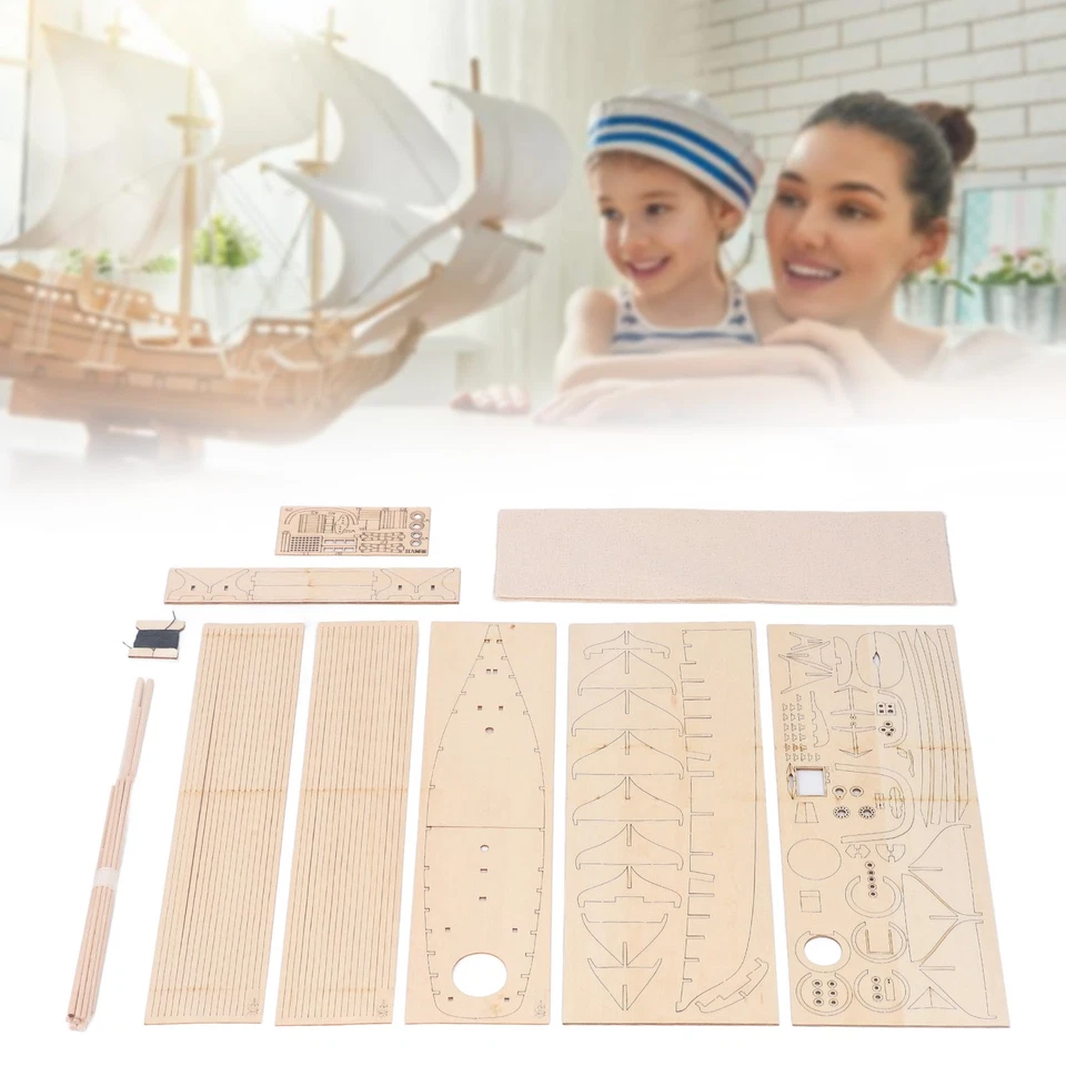 Holzmodellbau Segelschiff Schiff DIY Handwerksset Modellbau Spielzeug Für - Bild 3 von 4