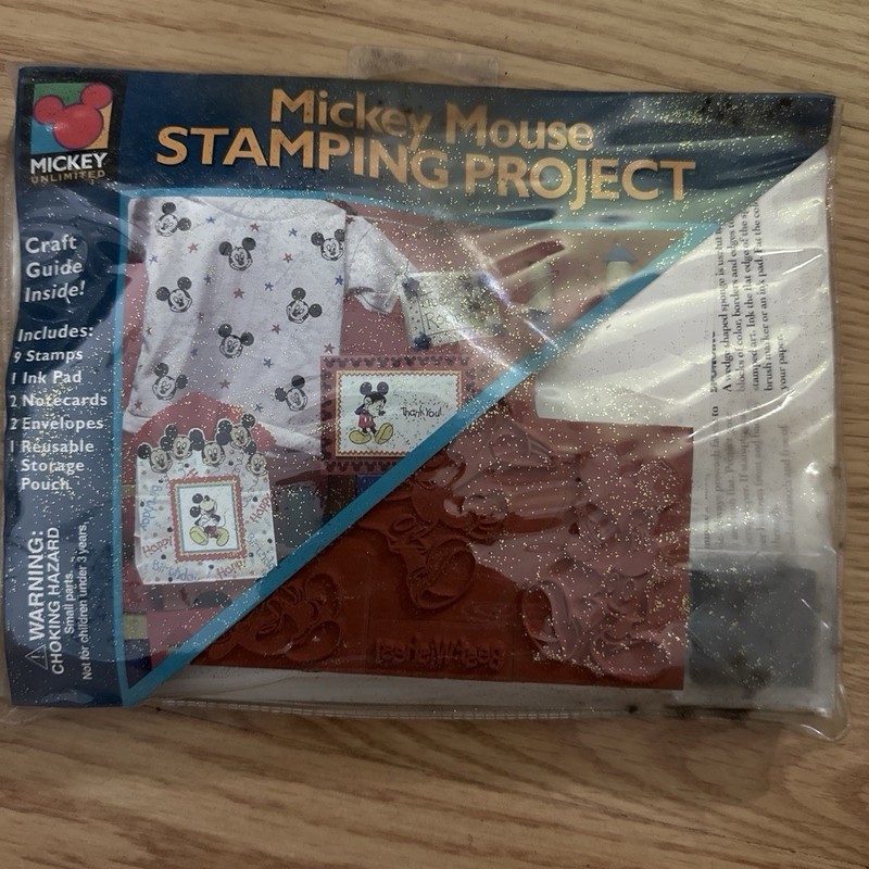 The Stamp Factory Mickey Mouse Stamping Project Craft Kit w/ 9 Stamps, Ink 