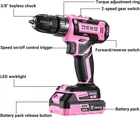 Power Drill Cordless: Pink Cordless Drill 20V Electric Power Set Tool for Wome