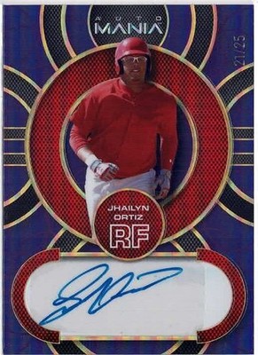 2023 Wild Card Auto Mania Jhailyn Ortiz Purple Auto /25 Card No. Am-C23