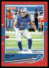 2020 Donruss Press Proofs Red Jahlani Tavai Detroit Lions #101