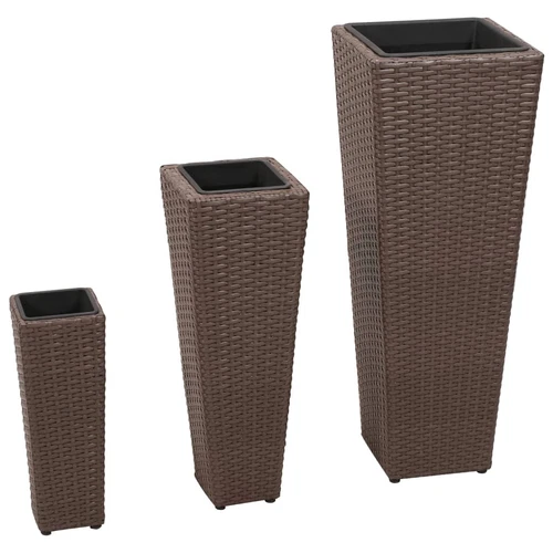 Maceteros Elevados de Jardín Jardineras Macetas 3 uds Ratán Sintético vidaXL - Imagen 2 de 27