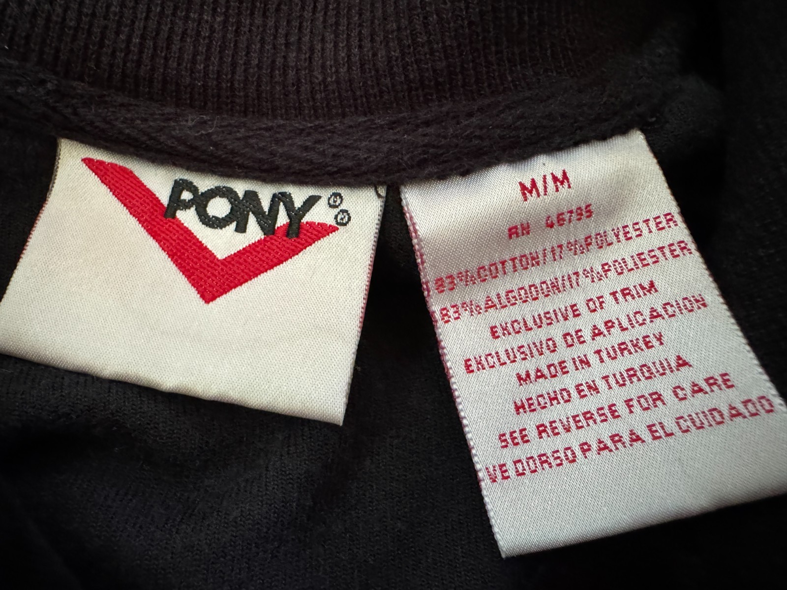 Felpa PONY vintage anni 80 full zip abbigliamento sportivo sportivo sportivo uomo M