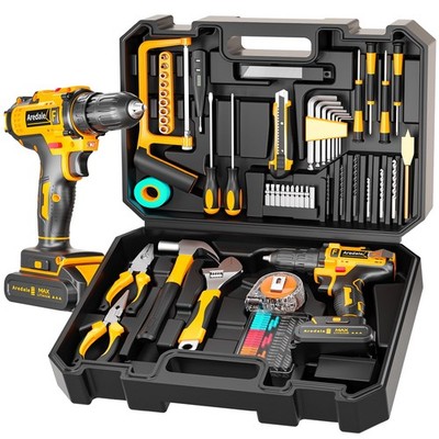 117-Piece Tool Kit with 20V Cordless Drill Mechanic Tool Set for Home & Auto ...