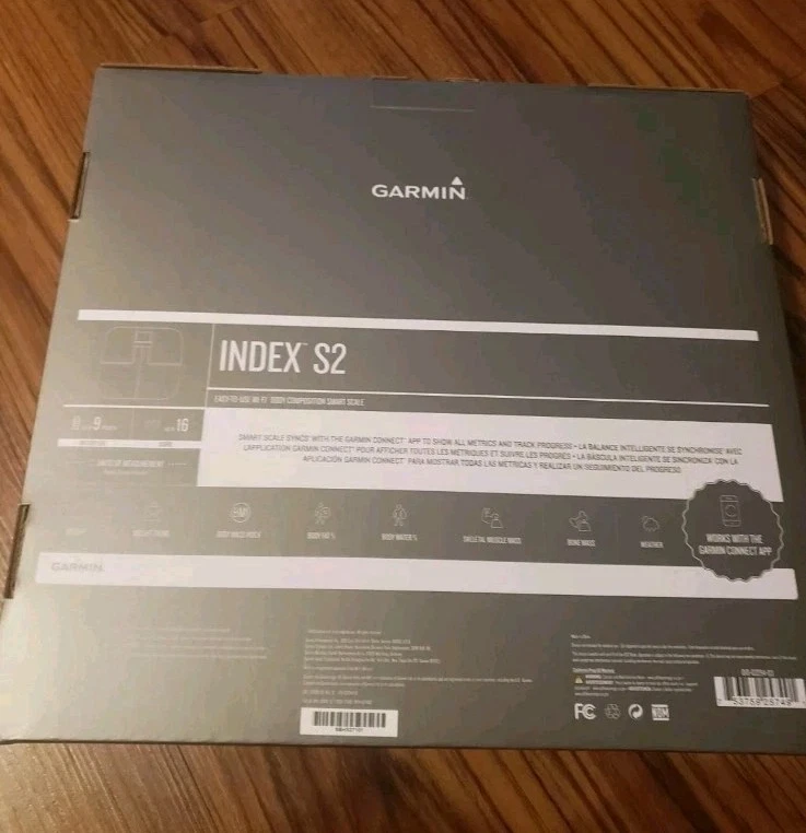 Garmin Index S2 Smart Scale Wi-Fi Body Composizione Smart Scale Bianco - Nuovo - Immagine 3 di 4