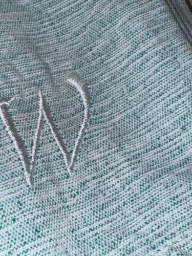 20 Servietten Monogramm "W" Stickerei blau/weiß - Bild 2 von 3