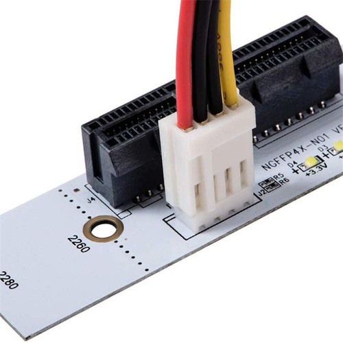 1X M.2 Key M NGFF to PCI-E 4X Adapter Card 4 PIN Power Cable (2 Pack) Riser Card - Picture 7 of 12