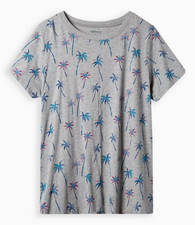 TORRID Classic Fit Palm Tree Tropical Coastal Tee Plus Size 6X 30