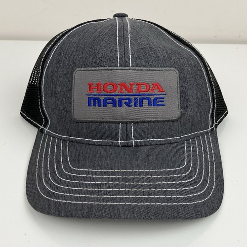 Honda Marine Hat Mesh Snapback Cap Gray & Black Patch Logo Adjustable